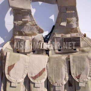 Loaded US Army MOLLE II Desert Tan Fighting Vest FLC LBV 4 Double Pouch 2 K Bar