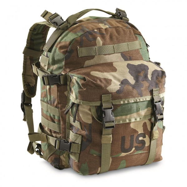 NEW US Military Army MOLLE II Woodland Camo 3 Day Assault Pack Backpack Bag USGI