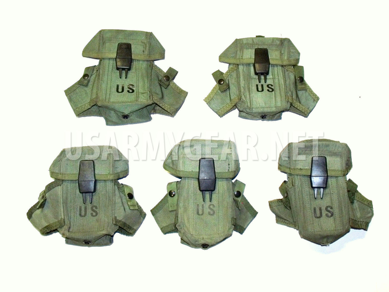Lot of 5 US Made 30 Round Magazine Rifle LC-1 Small Arms Case Pouch Alice Clips