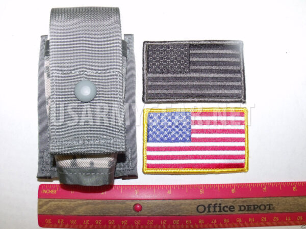 NEW Made in USA MOLLE II 40mm High Explosive ACU Single Pouch + US Velcro Flag