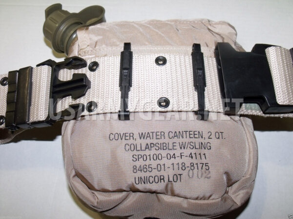 LC Pistol Belt + 2Qt Collapsible Canteen + Desert Cover Pouch