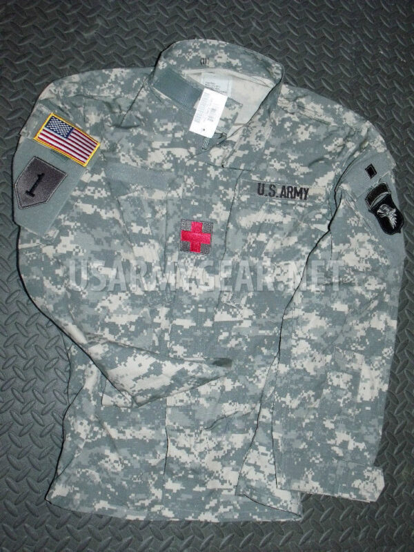 New US Army Military Acu Digital Combat Coat Uniform Shirt Top Jacket + Patches