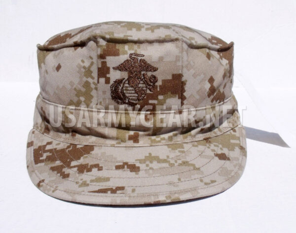 Marine Corps Fatigue Cap USMC 8 Point Cover MARPAT Desert Camo EGA New XS w Logo