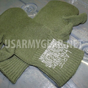 New Warm US Army Wool ECWCS Trigger Finger Mitten Inserts OD Liner Gloves L USGI