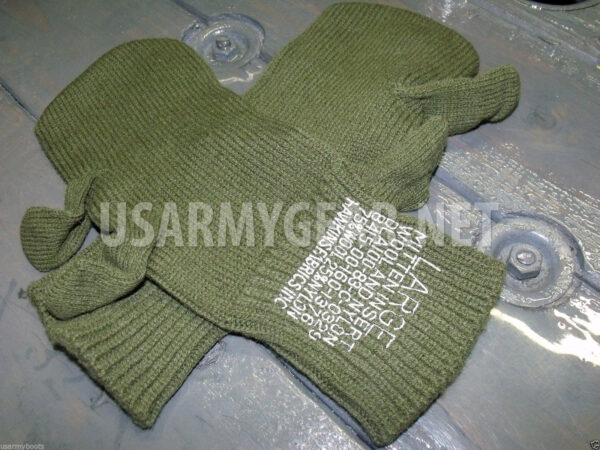 New Warm US Army Wool ECWCS Trigger Finger Mitten Inserts OD Liner Gloves L USGI