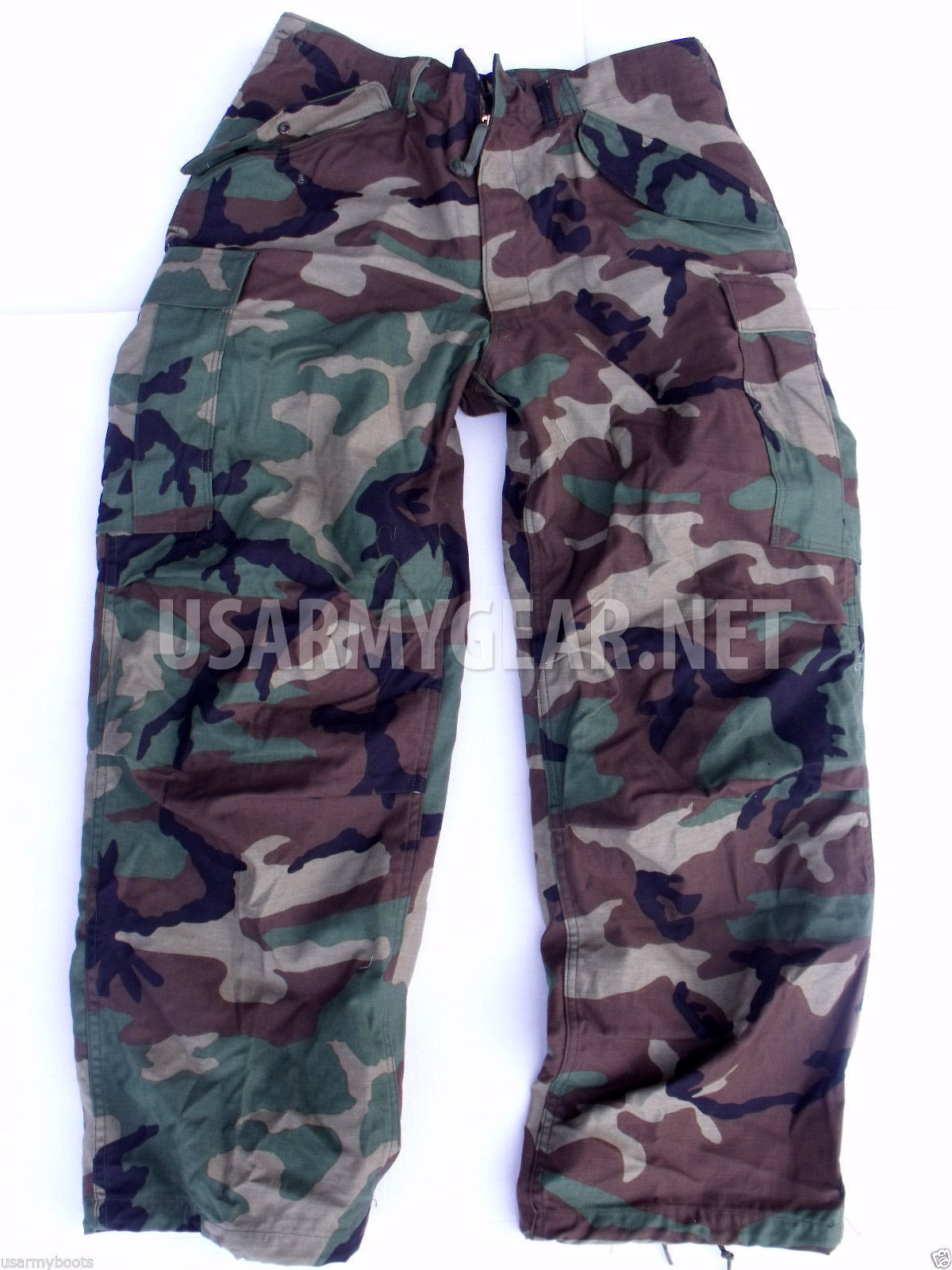 US Army Military Woodland Camouflage M65 BDU Cargo Field Pants Trousers + Liner