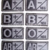 US Army Military ACU Grey Black Velcro Blood Type Patches A B AB 0 O Neg - Pos +