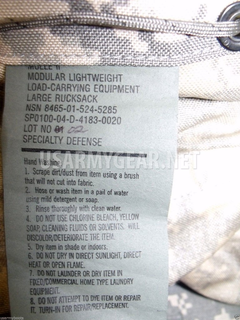New Made in US ACU Molle ll Acu Main Bag & Radio Pouch for Backpack ...