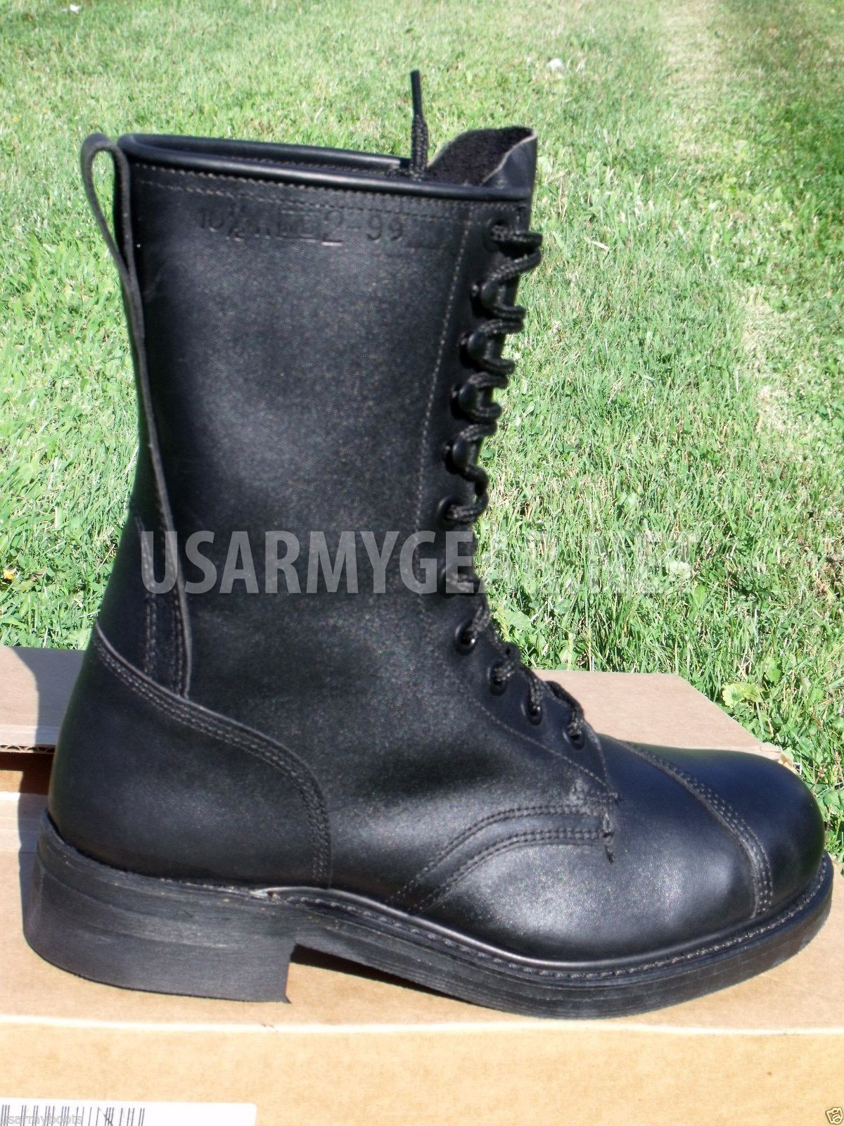 New Black Leather Steel Toe Motorcycle Combat US Military Safety Biker's Boots