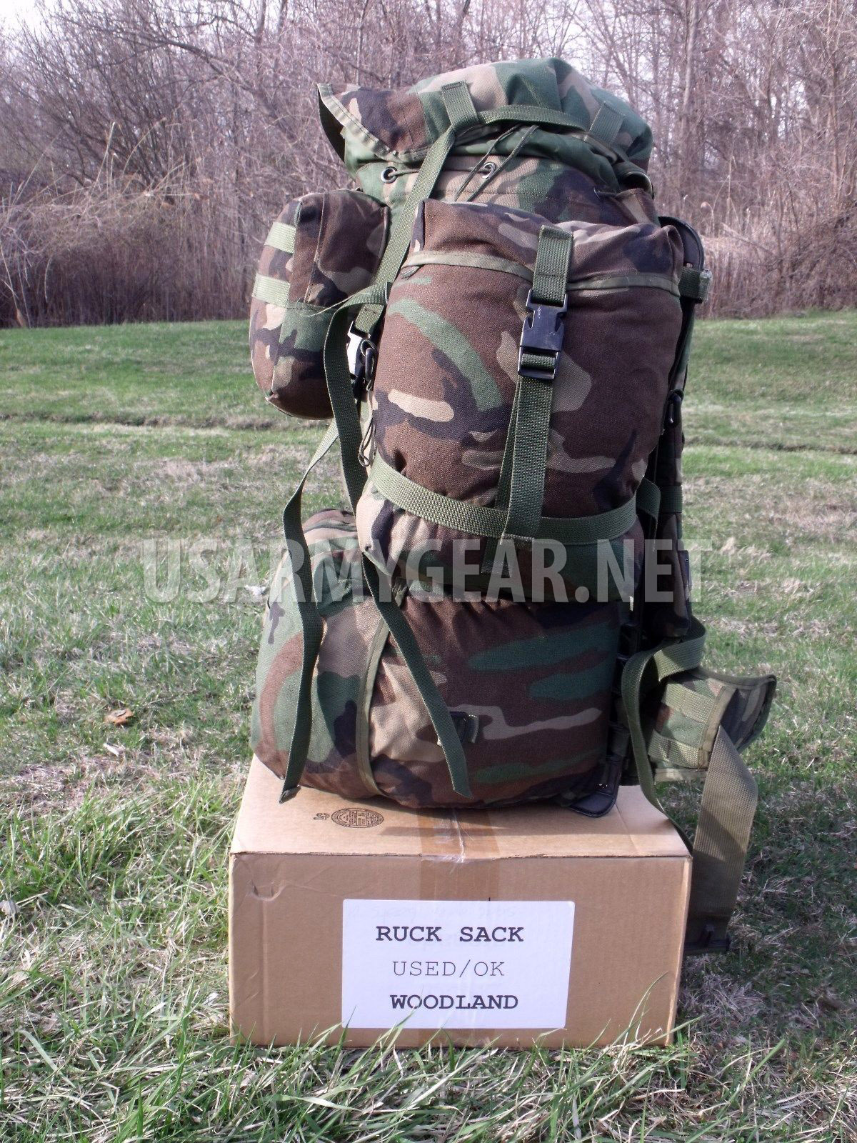 US Army Molle Large Ruck Sack Woodland Back Pack System Set Gen 4 Frame -You Fix