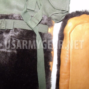 Arctic US Army Insulated Extreme Cold Weather Leather Fur Mittens Trigger Gloves