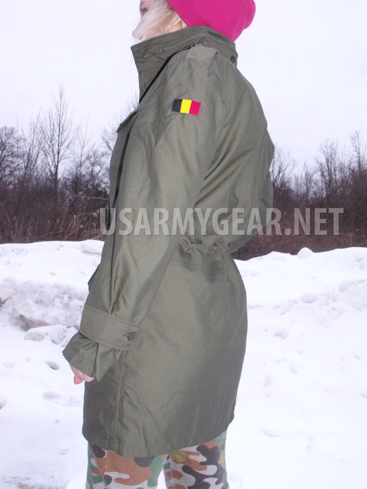 Belgian Army Military New OD Green Field Combat Women's Coat Jacket & Badge