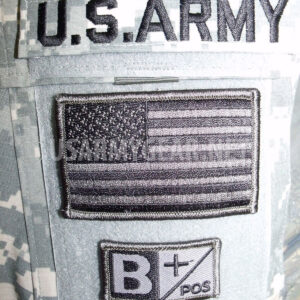 US Army Tab Military ACU Flag Velcro Blood Type Patches A B AB 0 O Neg - Pos +