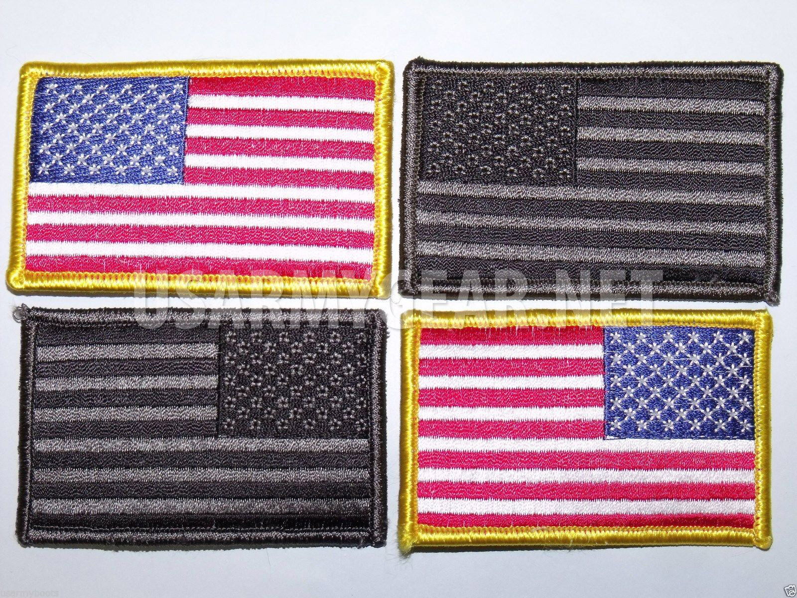 4 New US Army American Flag Military Uniform Velcro Patch Standard Reverse Acu