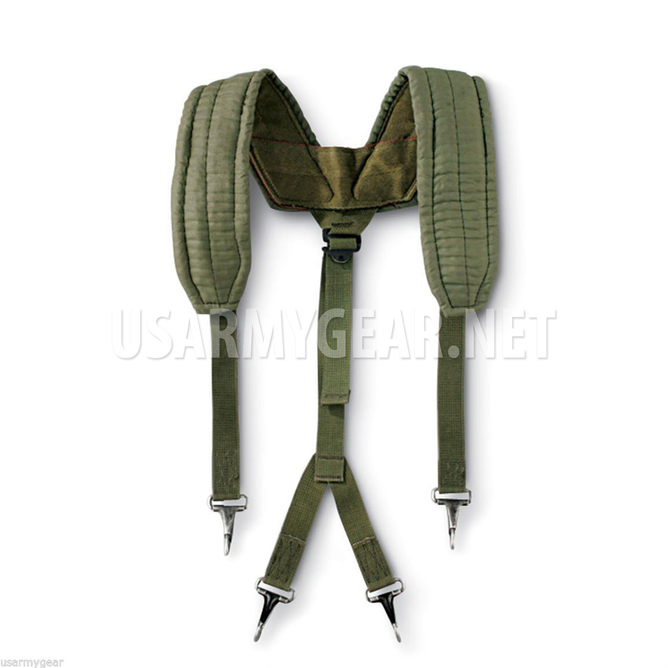US Military Y SUSPENDERS LC-1 LBE Load Bearing Equipment Shoulder Harness OD VGC